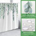 thumbnail image 3 of Cortina de ducha Impermeable a prueba de moho Cortina de baño Poliéster Estampado de plantas de hojas verdes Lavable con 12 ganchos en C para la cabina de ducha de la bañera del hogar (180 cm x 200 c JAMW  Sencillez, 3 of 5