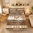 thumbnail image 3 of Erosebridal Brown Wood Camper RV Camping Print Full Size Sheets, Rustic Outdoor Bed Sheets for Kids Boys and Girls, 1 Flat Sheet, 1 Fitted Sheet and 2 Pillowcases, 3 of 6