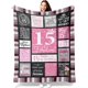thumbnail image 1 of LHSHID 15 Quinceanera Gifts Blanket Gifts for 15 Year Old Girls 15 Year Old Girl Gifts for Birthday 15th Birthday Gifts for Teen Girls 15th Birthday Decorations for Girls 40"x50", 1 of 8