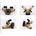 thumbnail image 3 of Grifo doble para lavadora Apuakthei, distribuidor en Y de 2 vías, adaptador de manguera de riego de latón de 3/4" y 1/2", conector en Y con 2 divisores de manguera para hogar, jardín y exteriores., 3 of 4
