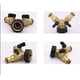 thumbnail image 3 of Apuakthei Grifo doble para lavadora, distribuidor en Y de 2 vías, adaptador de manguera de riego de latón de 3/4" y 1/2", conector en Y con 2 divisores de manguera para el hogar, jardín y exteriores., 3 of 4