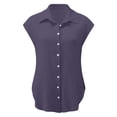 thumbnail image 5 of Rezuofi 2 Pcs Summer Tops for Women 2025 Trendy Cotton Linen Button Down Shirts Dressy Cap Sleeve Collared Business Casual Blouses, 5 of 6