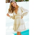 thumbnail image 4 of ABPHQTO Vestido De Mujer Con Espalda Abierta Y Detalle De Volantes Con Cuello En V Beige, 4 of 5