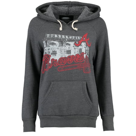 Atlanta Olympic Stadium - Atlanta Braves Majestic Threads Women's Stadium Pullover Hoodie - Gray