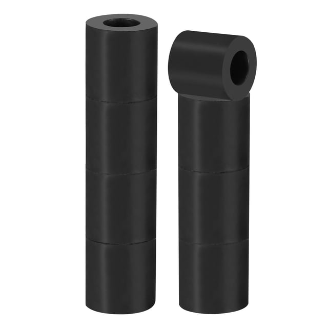 Espaciador de goma multiusos Uxcell, 0.8" OD x 25/64" ID x 0.8" de grosor, almohadilla de aislamiento anti-vibración, negra, paquete de 8