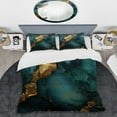 thumbnail image 2 of Designart "Abstract Marble Design in Gold and Green II" Abstract Marble Bedding Covert Set - Abstract Gold Modern Bed Set With 2 Shams, 2 of 5