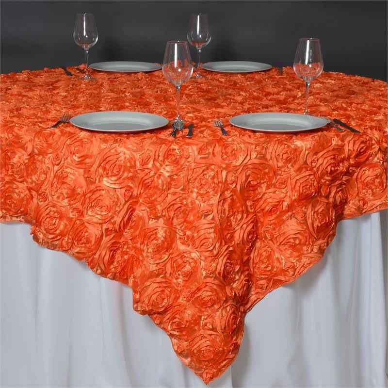 Efavormart Wonderland Rosette Table Overlay 85"x85" (Table Toppers) For