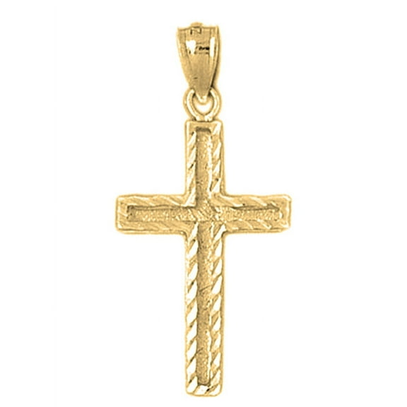 10K Yellow Gold Cross Pendant - 33 mm