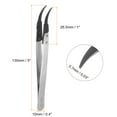 thumbnail image 2 of Uxcell 2pcs Precision Ceramic Tweezer 5" Stainless Steel Tweezers Anti-Static Curved Head, 2 of 6