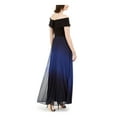 thumbnail image 2 of BETSY & ADAM Womens Black Pleated Glitter Gown Ombre Short Sleeve Off Shoulder Maxi Evening Fit + Flare Dress 2, 2 of 5