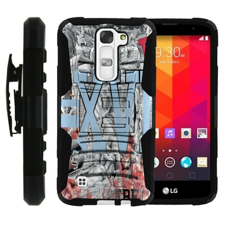 Speed Demons Tiger - LG K7, LG Tribute 5 Miniturtle® Clip Armor Dual Layer Case Rugged Exterior with Built in Kickstand + Holster - XVI REBELLION