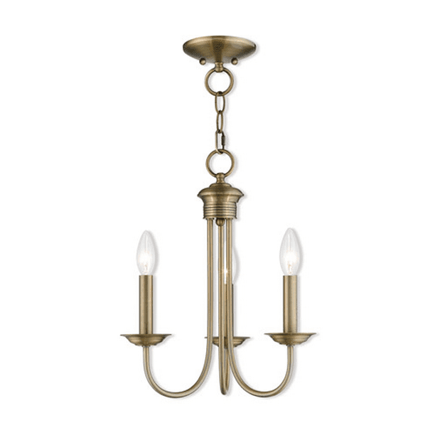 Mini Chandeliers 3 Light With Antique Brass Candelabra 14 Inch 180 Watts World Of Crystal Com Light With Antique Brass Candelabra, Small Chandeliers Antique Brass
