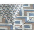 thumbnail image 4 of Ambesonne Geometric Quilted Bedspread Set 3 Pcs, Modern Nested Squares, Queen Size, Dried Rose Slate Blue, 4 of 5