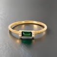 thumbnail image 2 of Sterling silver baguette cut lab created emerald & cubic zirconia stacking ring, 2 of 4
