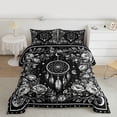 thumbnail image 2 of Homewish Female Men Boho Feather Dreamcatcher 3 Pieces Queen Comforter Set,Chic Floral Flowers Ultra Soft Bedding Sets,Retro Vintage Aesthetic Bedding Comforter Set Breathable, 2 of 8