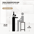 thumbnail image 3 of MoNiBloom Backless Counter Height Stool Set of 2, Metal Bar Stools, for Kitchen Dining Room, Rustic Brown, 3 of 6