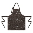 thumbnail image 2 of Brown Star Moon Constellation Pattern Apron-Garden Aprons for Women with Pockets-Cotton Linen Waterproof Kitchen Cooking Gardening Aprons Adjustable for Kitchen,Cooking,BBQ and Salon 33x27 Inch, 2 of 7