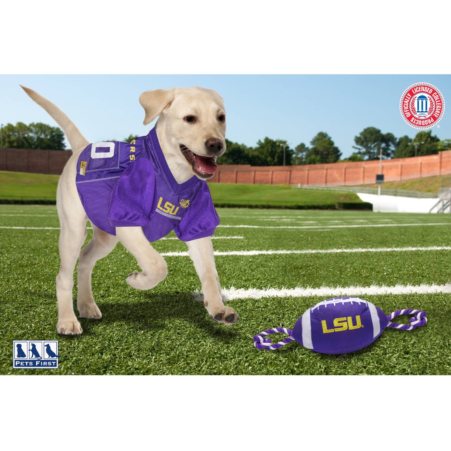 Pets First Collegiate Louisiana State Nylon Football-Licensed
