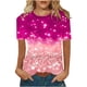 thumbnail image 2 of Fiudx Ofertas Del Día Camiseta Informal de Manga Corta con Cuello Redondo y Estampado a La Moda para Mujer, 2 of 3