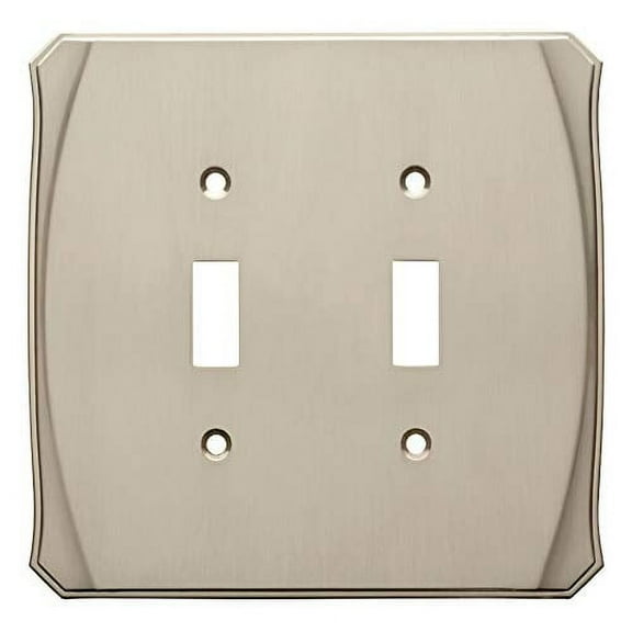 Brainerd W34475-SN Serene Double Switch Wall Cover Plate Satin NIckel Finish