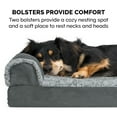 thumbnail image 2 of FurHaven Pet Products Two-Tone Faux Fur & Suede Pillow Deluxe Chaise Lounge Pet Bed for Dogs & Cats - Stone Gray, Jumbo, 2 of 9