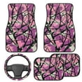 thumbnail image 2 of Pzuqiu Pink Camo Hunting Car Floor Mats Car Steering Wheel Cover Full Set Easy to Install 5 Piece Car Floor Mats All Weather with Anti-Slip Pad Removable Automotive Accessories for Cars, 2 of 6