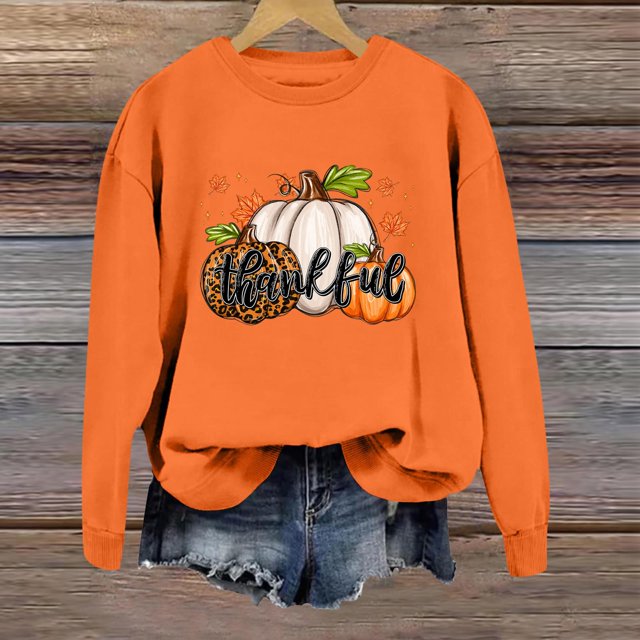 TINZ T-Shirt à Manches Longues Col Rond Imprimé Chandail en Molleton Court pour Femmes Grande Taille Léger à Capuche Zippée