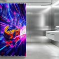 thumbnail image 3 of Erosebridal Sports Car Shower Curtain 72Wx72L, Neon Speed Bathroom Curtain, Orange Purple, 3 of 5