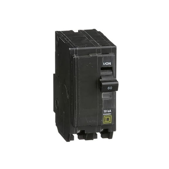 Square D by Qwik Open 60 Amp Mini Circuit Breaker, 2 Pole, 120/240V , 10kA Breaking Capacity, Plug in Mount, and Residential Use, 5-Pack (QO260CP)
