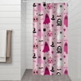 thumbnail image 2 of Halloween Pink Ghosts and Witchy Elements Shower Curtain 36"x72" ,Bathroom Decorative Shower Curtains Set with 12 Hooks,Modern Waterproof Washable Shower Curtain, 2 of 6