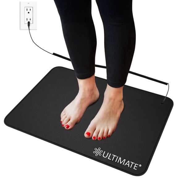 Ultimate Grounding Mat with Conductive Carbon Surface, Non-Slip Backing, 18 ft Grounding Cord