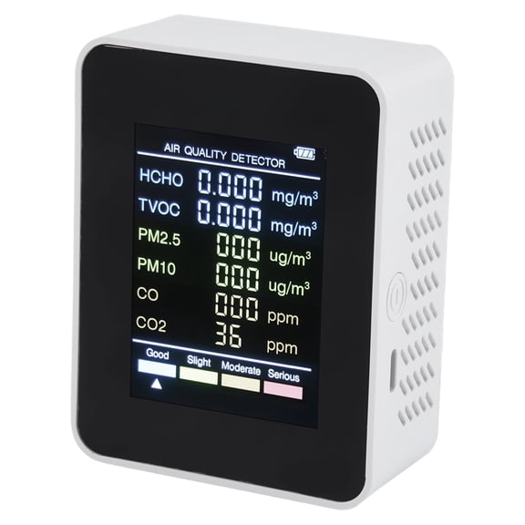 6 in 1 Multifunctional Air Quality Tester LCD Display Home Indoor Office Wall Mounted Air Quality Tester