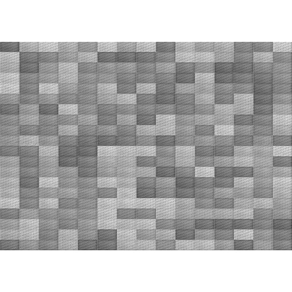 Ahgly Company Indoor Rectangle Patterned Gray Cloud Gray Area Rugs, 5' x 7'