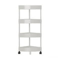 thumbnail image 2 of Usloyux Under $5 Corner Bathroom Shelf, Storage Organizer with Rolling Wheels, Detachable 4 Tier Shower Caddy with Drainage Holes, Space Saving Cabinet for Toiletries Storage, 2 of 9