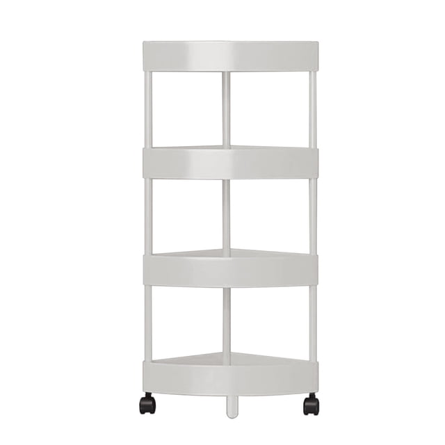 Bathroom Storage Organizer Bathroom Corner Storage Rack Manager with Removable 4-Layer Rollers and Drain Holesbathroom Shelf Organizer