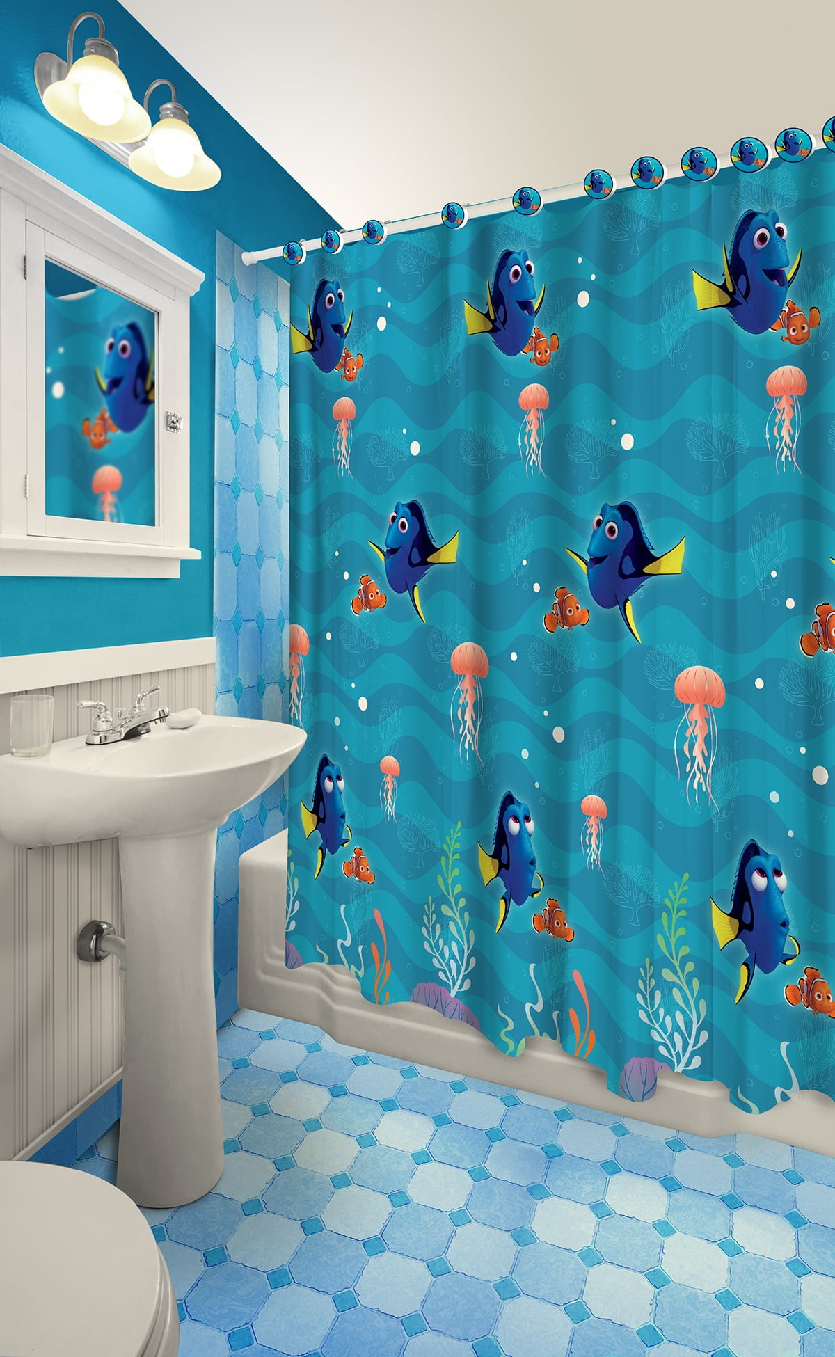 Disney Pixar Finding Dory 13 Piece Shower Curtain Set 1 Curtain, 12