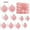 Pink, variant on Kugisaki Christmas Decor 46 PCS Velvet Christmas Balls Set, Flocked Christmas Tree Ornaments Plastic Balls Xmas Decorative Hanging Ornaments Christmas Tree Decoration