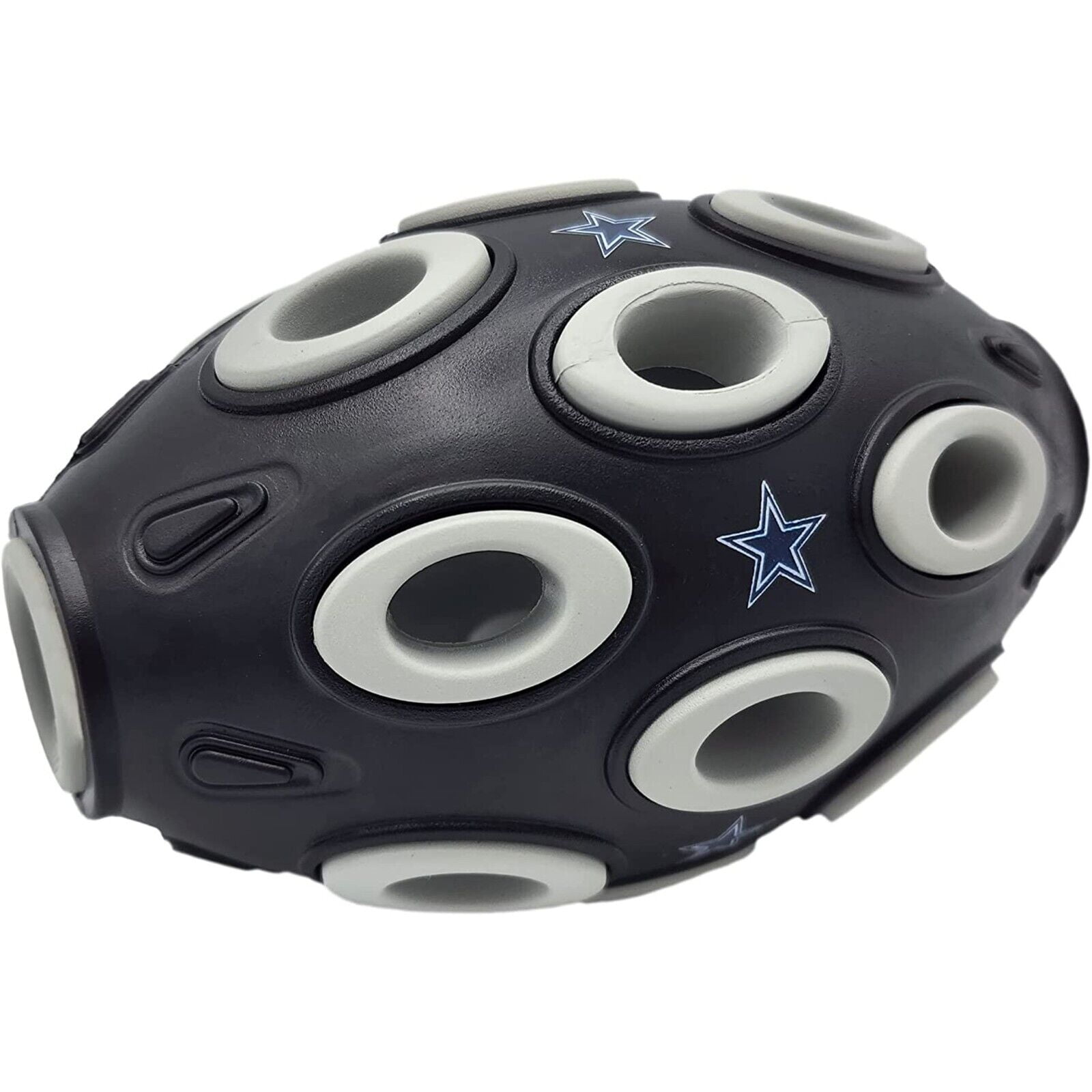 Pets First NFL Dallas Cowboys Football Treat Dispensing Toy for Dogs and Cats, Rubber Ball Toy