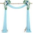 thumbnail image 7 of JUMNUYCUH Solid Sheer Window Scarf, Soft Voile Curtain Scarf, Sheer Curtains for Home Wedding Party Decor, Valance Curtains, 50" x 216", Light Blue, 7 of 7