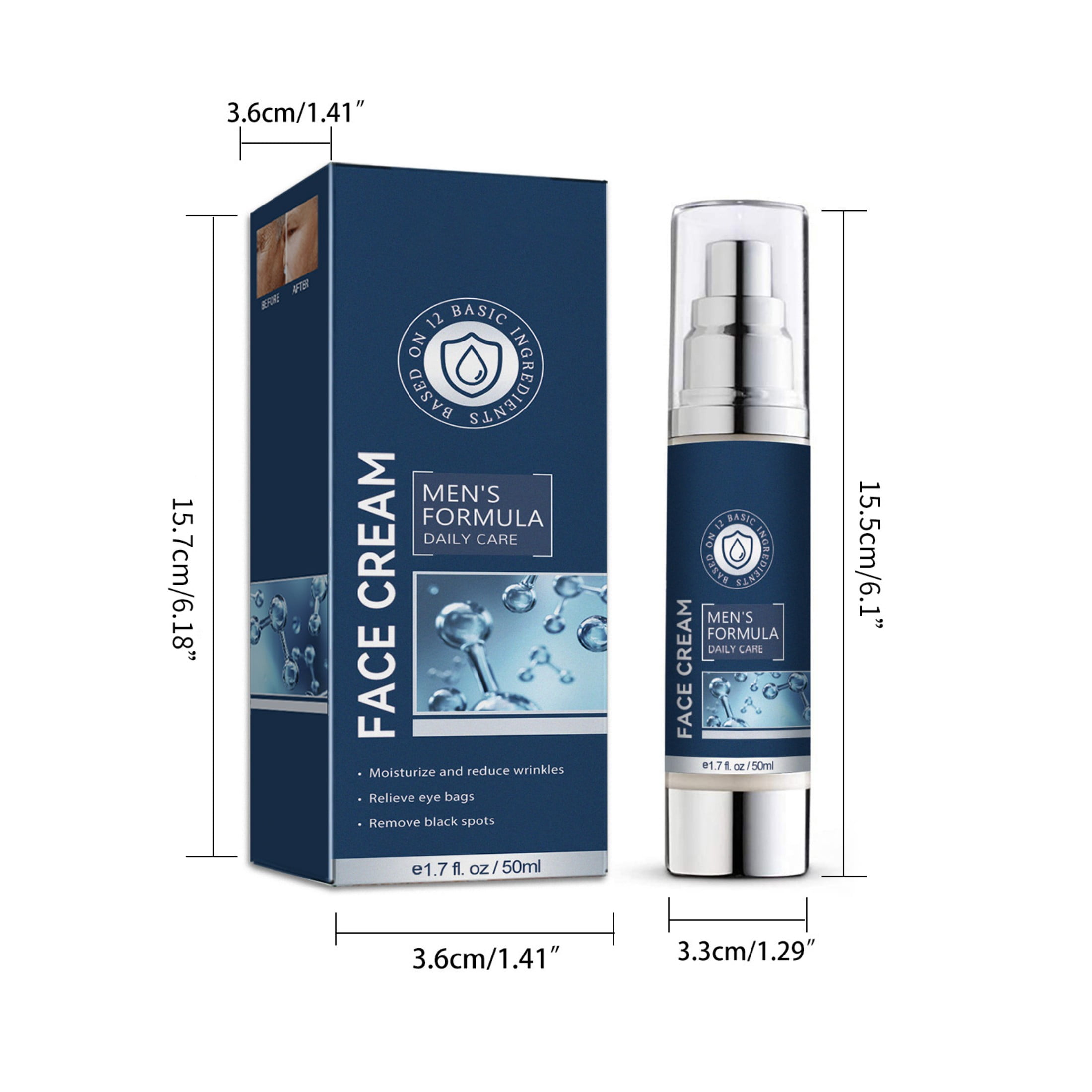 Alvantor Face Cream For Men, 6 In 1 All Facial Care, 1.7oz