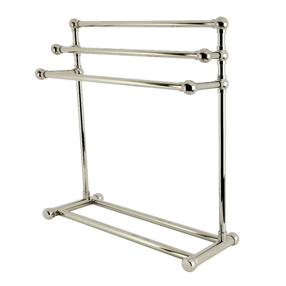 Kingston Brass SCC8236 Maximilien 28" Freestanding Pedestal 3-Tier Towel Rack, Polished Nickel