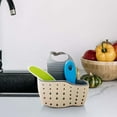 thumbnail image 6 of Sponge Holder Sink Caddy, Double Layer Hanging Drain Basket for Kitchen and Bathroom, Rubber Storage Organizer with Snap Closure Faucet Mount, 6 of 8