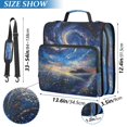 thumbnail image 3 of Haosy 3 Ring Zipper Binder with Shoulder Strap Waterproof Trapper Keeper 2 Inch D-Ring 500 Sheets Capacity, Flower Sea Starry Sky, 3 of 8