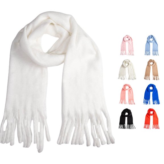 AWZXDE Winter Scarf Fashionable Outdoor Warm Neckerchief Knit Unisex Accessory for Cold Weather White