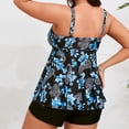 thumbnail image 4 of Bikini Swimsuit with Removable Pads for Women, High-Waisted Skirted Bottom, Tankini Top, Floral Print, Plus Size, Tummy Control, Modest Two-Piece Set, 4 of 8