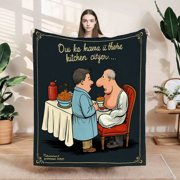 Durable Soft & Warm Flannel Blanket - Cozy Sofa & Travel Blanket with Whimsical Cartoon Design Perfect for Bed & Chair