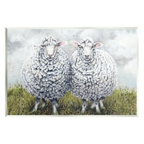 Stupell Industries Sheep Duo Farm Landscape Animals & Insects Painting Unframed Art Print Wall Art, 19 x 13
