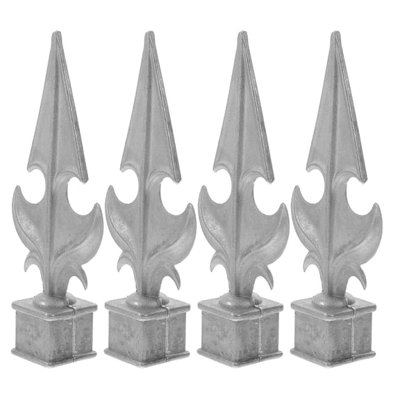PBPBOX 4Pcs Metal Fence Finials Dark Grey Cast Aluminum Ornamental Fence Post Caps