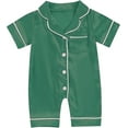 thumbnail image 2 of Favoffer Summer Infant Boys & Girls Silk Pajamas Romper Newborn Short Sleeve Onesie, Airy Soft Sleepwears for Sleep/Home/Play/Naptime 0-3Y, 2 of 4