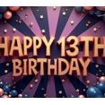 thumbnail image 3 of Glitter Design Happy 13th Birthday Party Banner Gold Letters for Teen Celebration Event Backdrop Decorations, 3 of 7